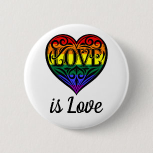 Liebe ist Liebe LGBTQ Rainbow Herz Button