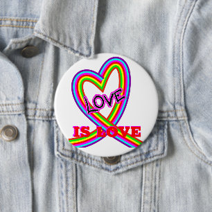 Liebe ist Liebe LGBTQ Rainbow Herz Button