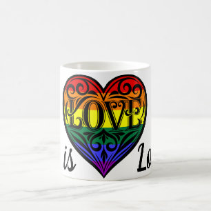 Liebe ist Liebe LGBTQ Rainbow Herz Kaffeetasse