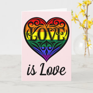 Liebe ist Liebe LGBTQ Rainbow Herzkarte Karte