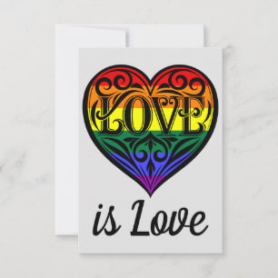 Liebe ist Liebe LGBTQ Rainbow Herzkarte Karte