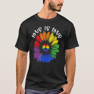 Liebe ist Liebe Liebe Daisy Lgbt Rainbow Gay T-Shirt