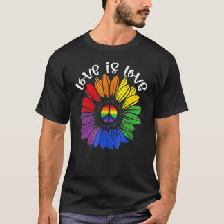 Liebe ist Liebe Liebe Daisy Lgbt Rainbow Gay T-Shirt