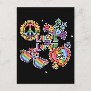 Liebe ist Liebe. Liebe gewinnt. LGBT+Stolz.  Postkarte