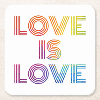 Liebe ist Liebe| Moderne Streifen Rechteckiger Pappuntersetzer
