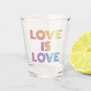 Liebe ist Liebe Moderne Streifen Schnapsglas