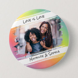 Liebe ist Liebe Moderner Regenbogen Fügen Sie Ihr  Button