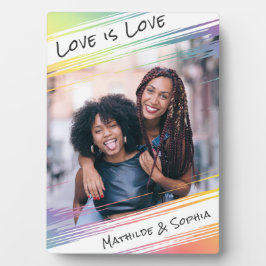 Liebe ist Liebe Moderner Regenbogen Fügen Sie Ihr  Fotoplatte
