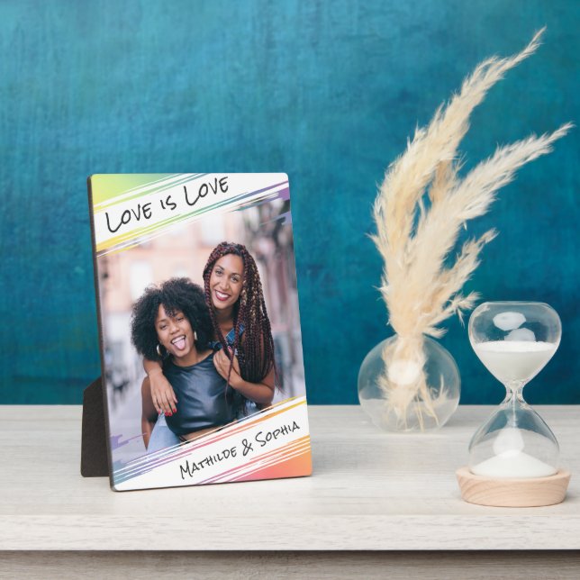 Liebe ist Liebe Moderner Regenbogen Fügen Sie Ihr  Fotoplatte (Seite)