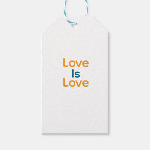 Liebe ist Liebe orange blauer Stolz LGBTQ Gay Geschenkanhänger