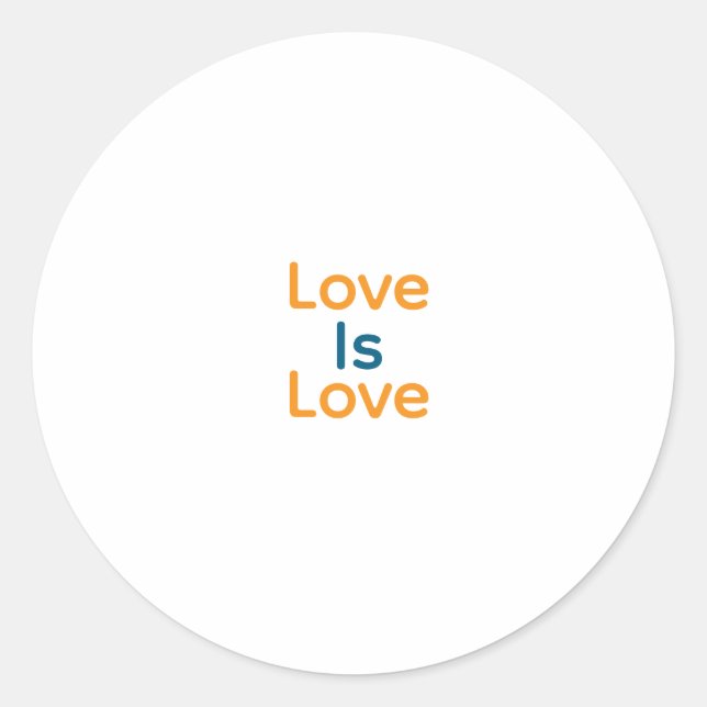 Liebe ist Liebe orange blauer Stolz LGBTQ Gay Runder Aufkleber (Vorderseite)