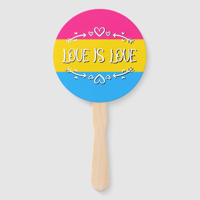 Liebe ist Liebe Pansexual Pride Flag Set der Fans Fächer (Vorderseite)
