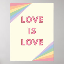 Liebe ist Liebe Pastel Rainbow Design - LGBTQ+ Pri Poster