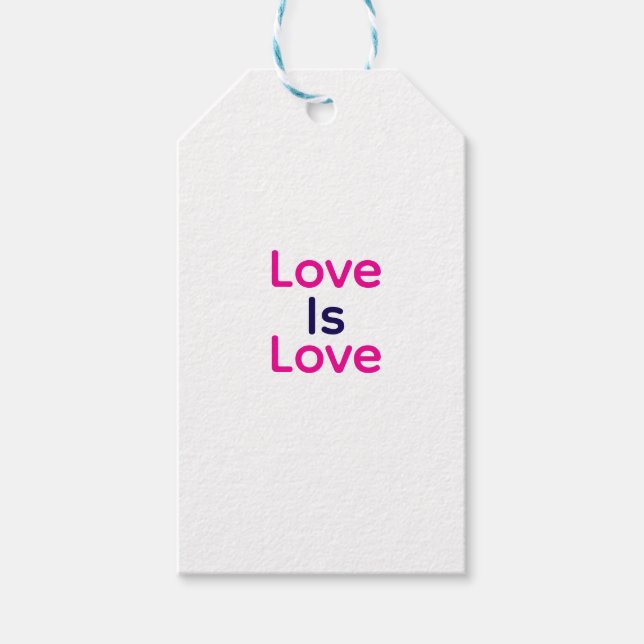 Liebe ist Liebe pink lila farbigen Stolz LGBTQ Gay Geschenkanhänger (Vorderseite)