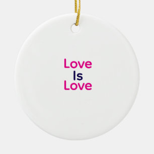 Liebe ist Liebe pink lila farbigen Stolz LGBTQ Gay Keramik Ornament