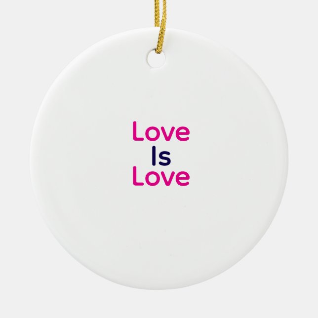 Liebe ist Liebe pink lila farbigen Stolz LGBTQ Gay Keramik Ornament (Vorne)