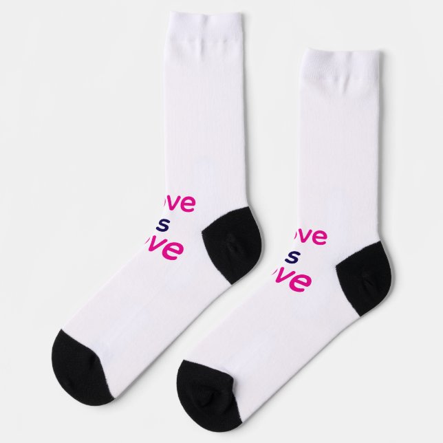 Liebe ist Liebe pink lila farbigen Stolz LGBTQ Gay Socken (Linkes Detail)