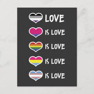 Liebe ist Liebe Pride LGBT Gleichberechtigung farb Postkarte