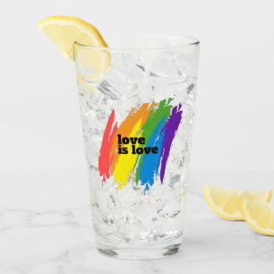 Liebe ist Liebe-Pride LGBTQ-Regenbogenmotiv Glas