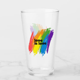 Liebe ist Liebe-Pride LGBTQ-Regenbogenmotiv Glas