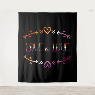 Liebe ist Liebe Pride-Monat Lesben-Hintergrund Wandteppich