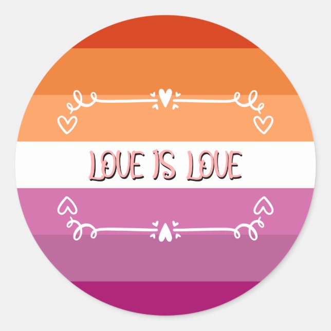 Liebe ist Liebe Pride Monat Runder Aufkleber (Vorderseite)