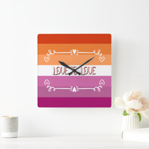Liebe ist Liebe Pride-Monat-Wanduhr Quadratische Wanduhr