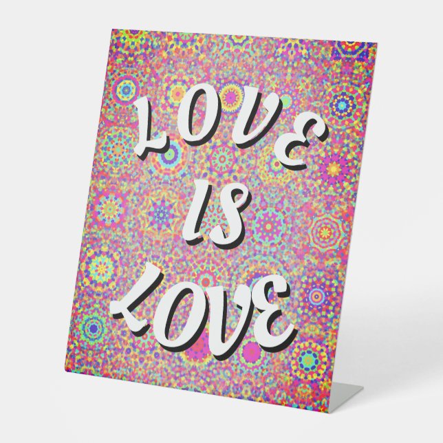 Liebe ist Liebe Pride Pedestal-Zeichen Sockelschild (Vorderseite)