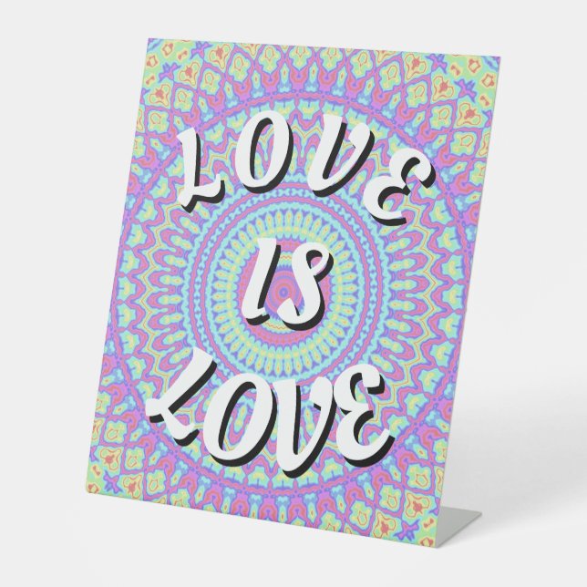 Liebe ist Liebe Pride Pedestal-Zeichen Sockelschild (Vorderseite)
