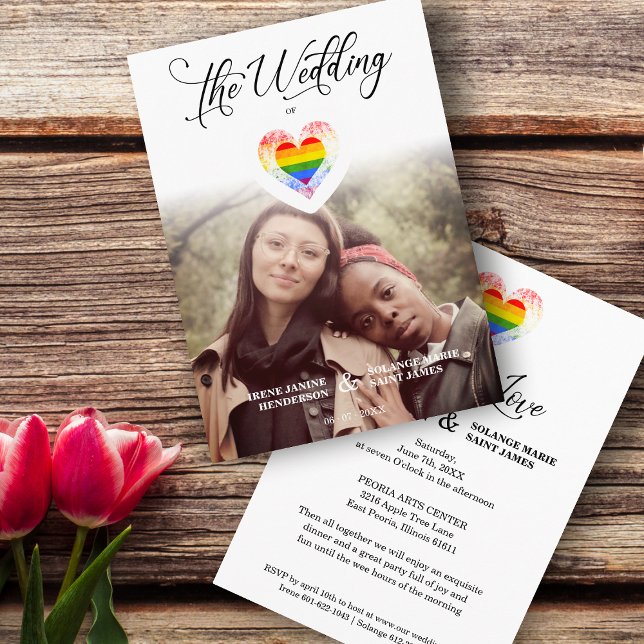 Liebe ist Liebe Pride Rainbow LGBT Foto Einladung (Von Creator hochgeladen)