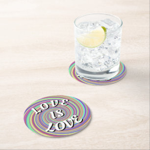 Liebe ist Liebe Pride Runde Papier Untersetzer