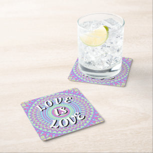 Liebe ist Liebe Pride Square Papier Untersetzer