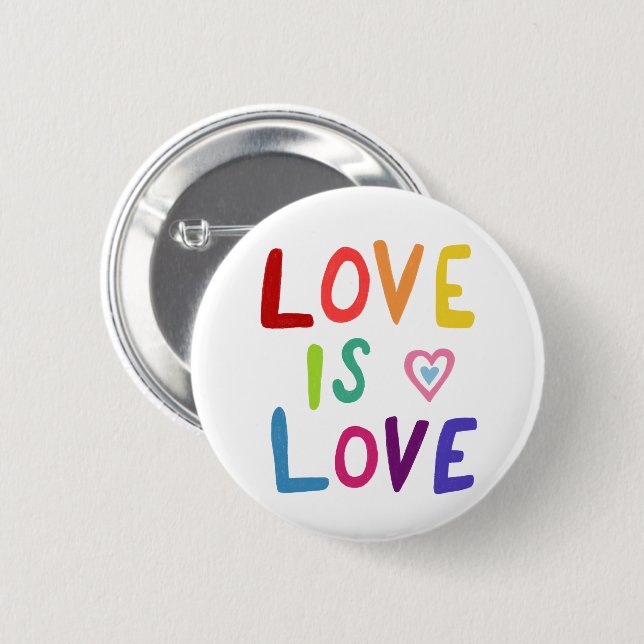 LIEBE IST LIEBE Prix Farbenfrohe Regenbogen Button (Vorne & Hinten)