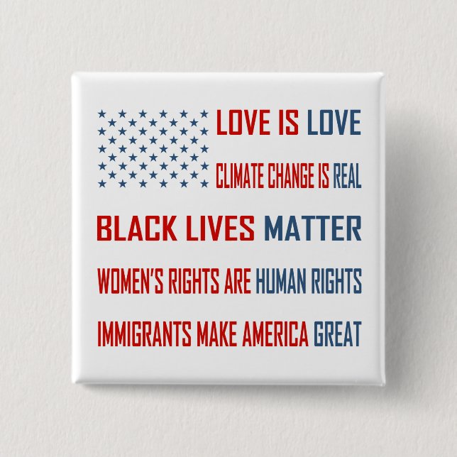 Liebe ist Liebe-Quadrat-Knopf Button (Vorderseite)