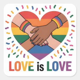 Liebe ist Liebe Quadratischer Aufkleber