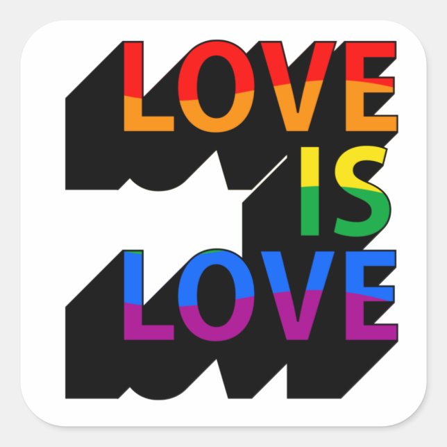 Liebe ist Liebe Quadratischer Aufkleber (Vorderseite)