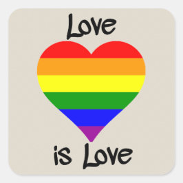 Liebe ist Liebe Quadratischer Aufkleber