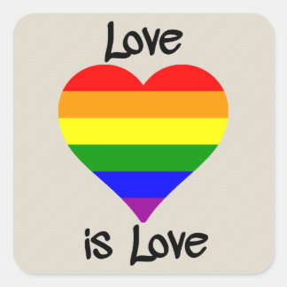 Liebe ist Liebe Quadratischer Aufkleber