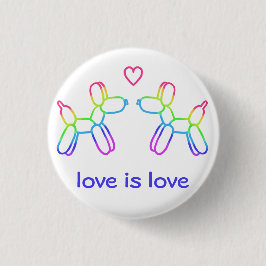 Liebe ist Liebe Rainbow Balloon Dogbutton Button
