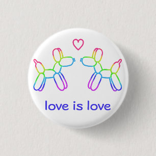 Liebe ist Liebe Rainbow Balloon Dogbutton Button