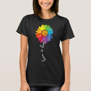 Liebe ist Liebe Rainbow Daisy Blume Lgbt Gay Lesbi T-Shirt