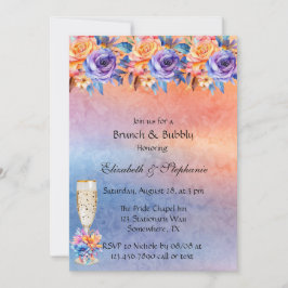 Liebe ist Liebe Rainbow Floral Brunch & Bubbly Einladung