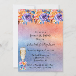Liebe ist Liebe Rainbow Floral Brunch & Bubbly Einladung