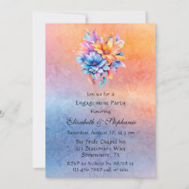 Liebe ist Liebe Rainbow Floral Engagement Party Einladung