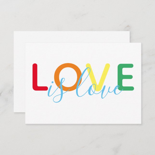 Liebe ist Liebe Rainbow Gay Wedding RSVP (Vorne/Hinten)
