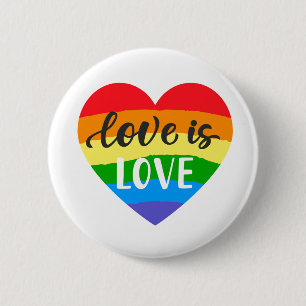 Liebe ist Liebe Rainbow Heart Button