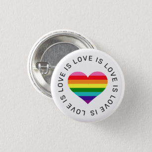 Liebe ist Liebe Rainbow Heart Gay Pride Button