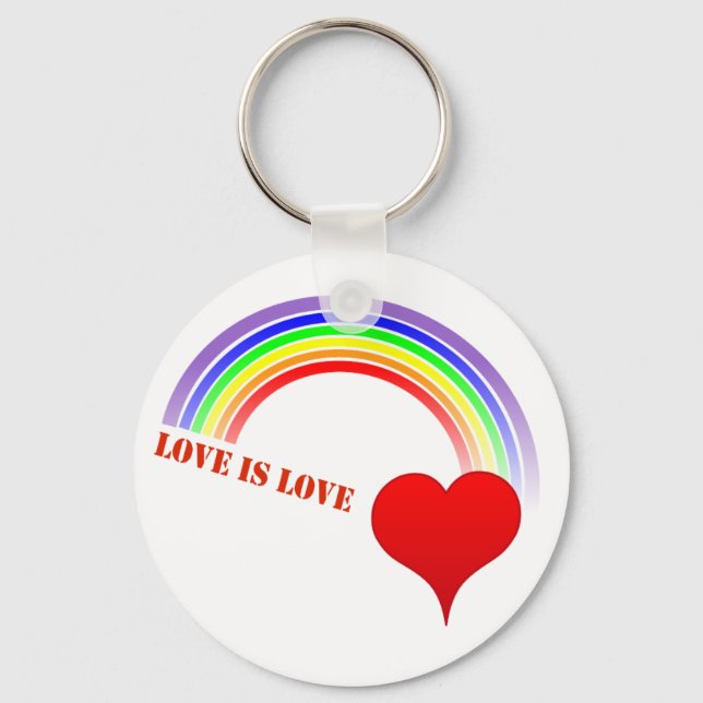 LIEBE IST LIEBE Rainbow Heart Keychain Schlüsselanhänger (Vorderseite)