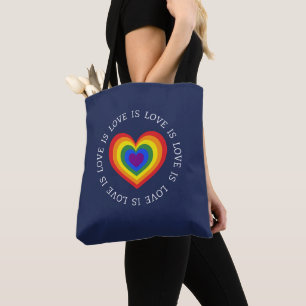 Liebe ist Liebe Rainbow Heart LGBTQ Pride Navy Blu