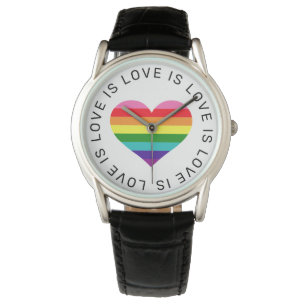 Liebe ist Liebe Rainbow Heart LGBTQ Primemonat Armbanduhr